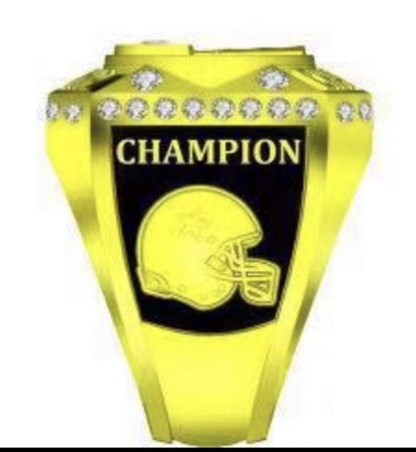 FOOTBALL CHAMPION RING — BLACK BODY, GREEN STONES (ITEM #36-88) – Discount  Sports Rings