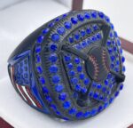 HOME PLATE PARTICIPATION RING --- BLACK BODY, BLUE STONES (Item #55-28)