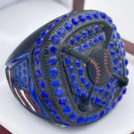 HOME PLATE PARTICIPATION RING --- BLACK BODY, BLUE STONES (Item #55-28)