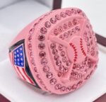 HOME PLATE PARTICIPATION RING --- PINK BODY, PINK STONES (Item #55-32)
