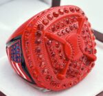 HOME PLATE PARTICIPATION RING --- RED BODY, RED STONES (Item #55-20)