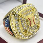 HOME PLATE PARTICIPATION RING --- GOLD BODY, CLEAR STONES (Item #55-12)