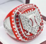5 STAR HOME PLATE FINALIST RING --- RED BODY, CLEAR STONES (Item #37-05)