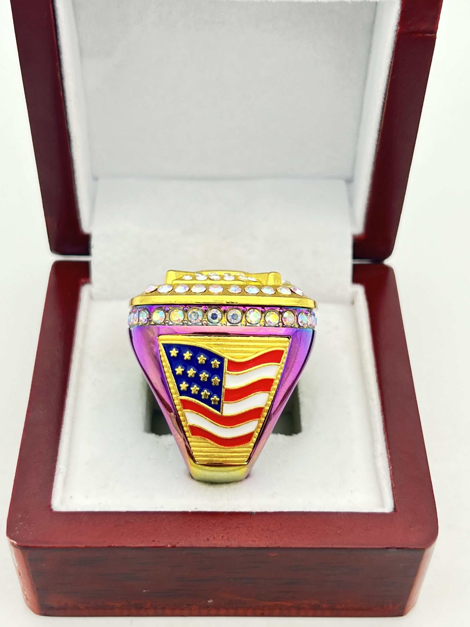 5 STAR HOME PLATE CHAMPION RING — RAINBOW BODY, PRISMATIC STONES (Item ...