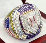 5 STAR HOME PLATE FINLAIST RING --- RAINBOW BODY, PRISMATIC STONES (Item #37-21)