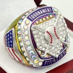 5 STAR HOME PLATE FINLAIST RING --- RAINBOW BODY, PRISMATIC STONES (Item #37-21)