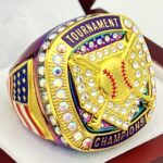 5 STAR HOME PLATE CHAMPION RING --- RAINBOW BODY, PRISMATIC STONES (Item #37-24)