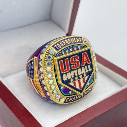 USA 5 STAR HOME PLATE CHAMPION RING --- RAINBOW BODY, PRISMATIC STONES (Item #39-80)