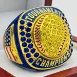 5 STAR SOFTBALL CHAMPION RING --- BLUE BODY, BLUE STONES (Item #37-112)