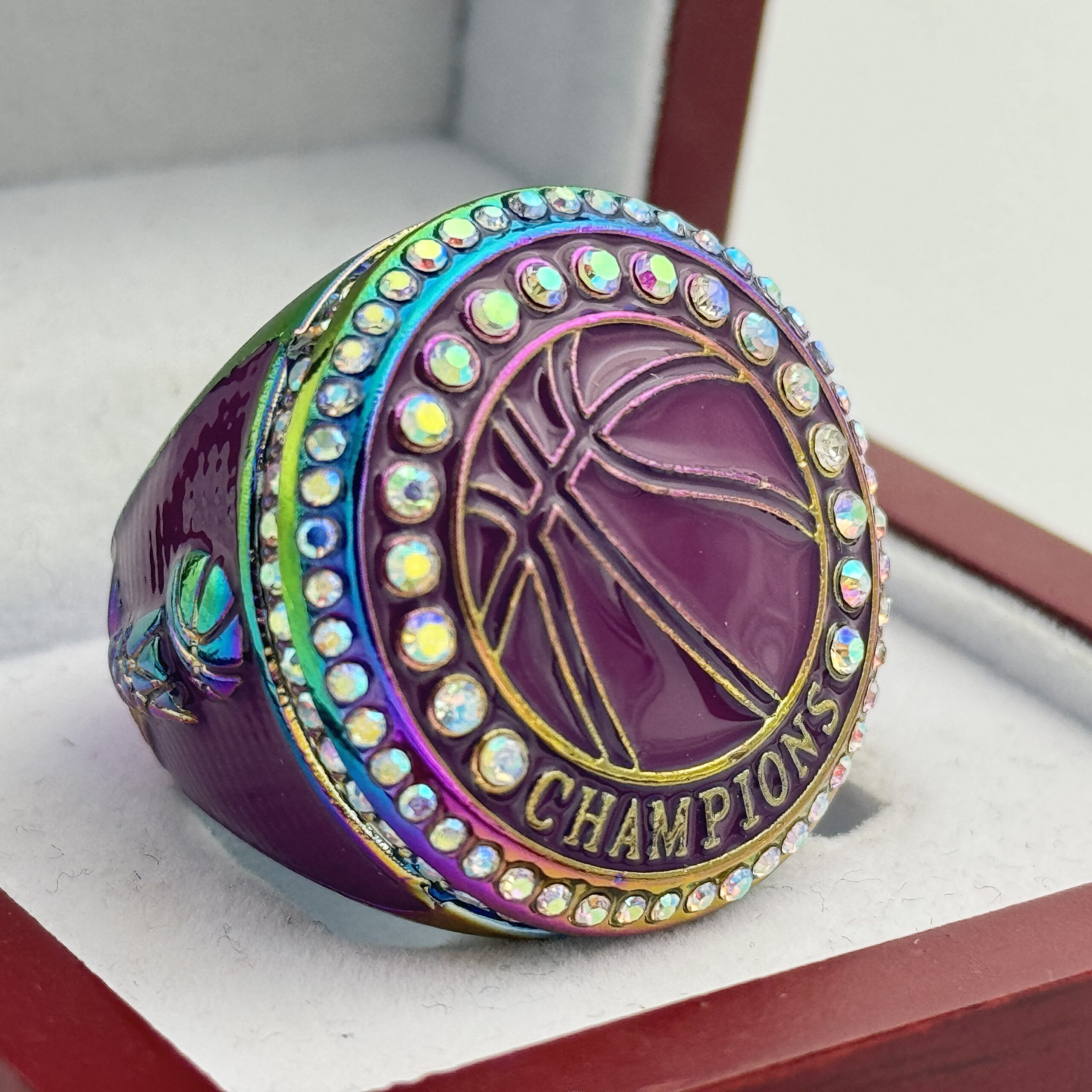 BASKETBALL CHAMPIONSHIP RING — GOLD, PAINTED BALL (Item #36-32) – Discount  Sports Rings