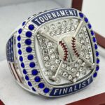5 STAR HOME PLATE FINALIST RING --- WHITE BODY, BLUE STONES (Item #37-25)