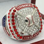 5 STAR HOME PLATE FINALIST RING --- WHITE BODY, RED STONES (Item #37-29)
