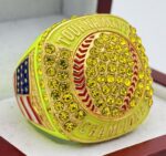5 STAR SOFTBALL CHAMPION RING --- NEON YELLOW BODY (Item #37-120)