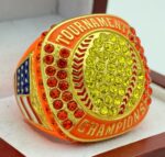 5 STAR SOFTBALL CHAMPION RING --- NEON ORANGE BODY (Item #37-124)