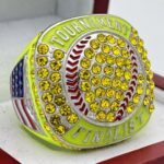 5 STAR SOFTBALL FINALIST RING --- NEON YELLOW BODY (Item #37-117)