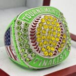 5 STAR SOFTBALL FINALIST RING --- NEON GREEN BODY (Item #37-133)