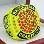 BASKETBALL CHAMPION RING --- NEON YELLOW BODY (Item #52-36)