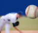 Baseball Pitcher Throwing ball, selective focus