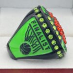 BASKETBALL FINALIST RING --- BLACK BODY, GREEN STONES (Item #52-01) - Image 4
