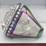 5 STAR HOME PLATE LEAGUE PARTICIPATION RING --- RAINBOW BODY, SILVER (Item #62-224) - Image 2