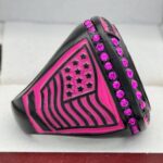 BLACK OUT SERIES BALL CHAMPION RING --- PINK PAINT (Item #61-04) - Image 4