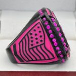 BLACK OUT SERIES BALL FINALIST RING --- PINK PAINT (Item #61-01) - Image 4