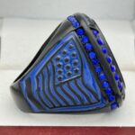 BLACK OUT SERIES BALL FINALIST RING --- BLUE PAINT (Item #61-13) - Image 4