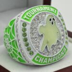 GLOWING GHOST CHAMPION RING --- WHITE BODY, GREEN STONES (Item#43-108)