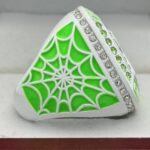 GLOWING GHOST CHAMPION RING --- WHITE BODY, GREEN STONES (Item#43-108) - Image 3