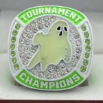 GLOWING GHOST CHAMPION RING --- WHITE BODY, GREEN STONES (Item#43-108) - Image 4
