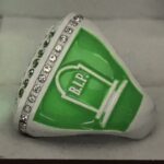 GLOWING GHOST CHAMPION RING --- WHITE BODY, GREEN STONES (Item#43-108) - Image 8