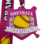 SOFTBALL CHAMPION MEDAL --- PINK (Item #64-113)