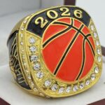 2026 BASKETBALL PARTICIPATION RING --- GOLD, PAINTED BALL (Item #54-72)