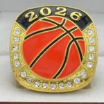 2026 BASKETBALL PARTICIPATION RING --- GOLD, PAINTED BALL (Item #54-72) - Image 3