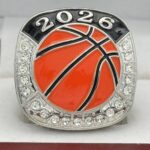 2026 BASKETBALL PARTICIPATION RING --- SILVER, PAINTED BALL (Item #54-69) - Image 3