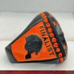 CLASSIC FOOTBALL FINALIST RING --- BLACK BODY, ORANGE STONE (Item #51-89) - Image 4
