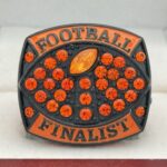 CLASSIC FOOTBALL FINALIST RING --- BLACK BODY, ORANGE STONE (Item #51-89) - Image 3