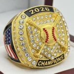 HOME PLATE 2026 CHAMPION RING --- GOLD BODY, CLEAR STONES (Item #54-12)