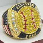 ALL-STAR 2026 SOFTBALL RING --- GOLD BODY, PRISMATIC STONE (Item #54-29)