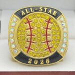 ALL-STAR 2026 SOFTBALL RING --- GOLD BODY, PRISMATIC STONE (Item #54-29) - Image 3