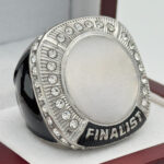 ROUND ADD YOUR LOGO FINALIST RING --- SILVER BODY, CLEAR STONES, 2 ENGRAVABLE SIDES (Item #58-165)
