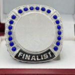 ROUND ADD YOUR LOGO FINALIST RING --- SILVER BODY, BLUE STONES, 2 ENGRAVABLE SIDES (Item #58-169) - Image 3