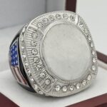 ROUND ADD YOUR LOGO RING --- SILVER BODY, CLEAR STONES (Item #58-213)