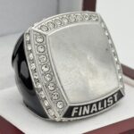 SQUARE ADD YOUR LOGO FINALIST RING --- SILVER BODY, CLEAR STONES, 2 ENGRAVABLE SIDES (Item #58-177)