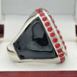 ROUND ADD YOUR LOGO CHAMPION RING --- SILVER BODY, RED STONES, 2 ENGRAVABLE SIDES (Item #59-164) - Image 4