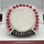 ROUND ADD YOUR LOGO CHAMPION RING --- SILVER BODY, RED STONES, 2 ENGRAVABLE SIDES (Item #59-164) - Image 3