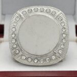 ROUND ADD YOUR LOGO RING --- SILVER BODY, CLEAR STONES (Item #58-213) - Image 3