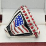 ROUND ADD YOUR LOGO RING --- SILVER BODY, RED STONES (Item #58-209) - Image 4