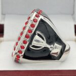 ROUND ADD YOUR LOGO RING --- SILVER BODY, RED STONES (Item #58-209) - Image 2