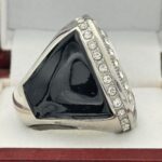 ROUND ADD YOUR LOGO FINALIST RING --- SILVER BODY, CLEAR STONES, 2 ENGRAVABLE SIDES (Item #58-165) - Image 4